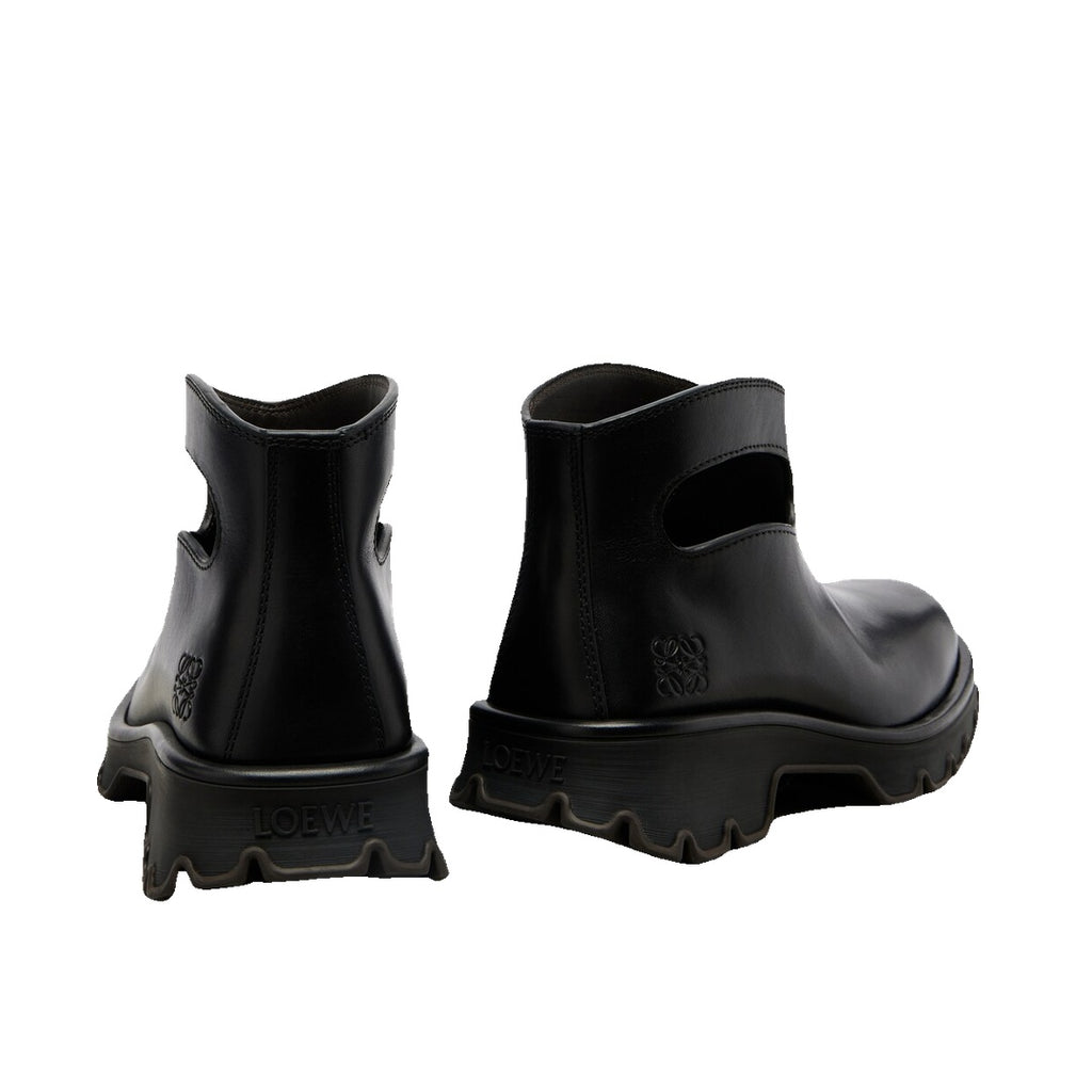 LOEWE EMILY AQUA PVC ANKLE BOOTS BLACK