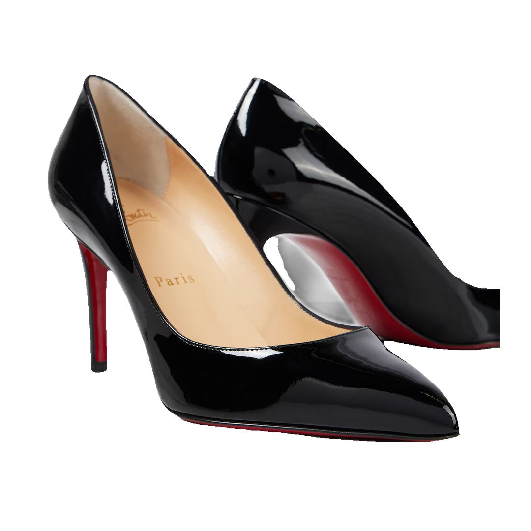 CHRISTIAN LOUBOUTIN PATENT PIGALLE FOLLIES PUMP BLACK