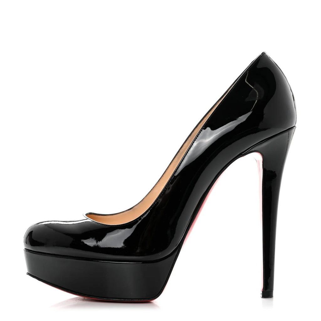 CHRISTIAN LOUBOUTIN PATENT BIANCA PLATFORM PUMP BLACK