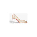 CHRISTIAN LOUBOUTIN SUEDE LAME CRYSTAL STRASS FOLLIES PUMP LIGHT SILK NUDE