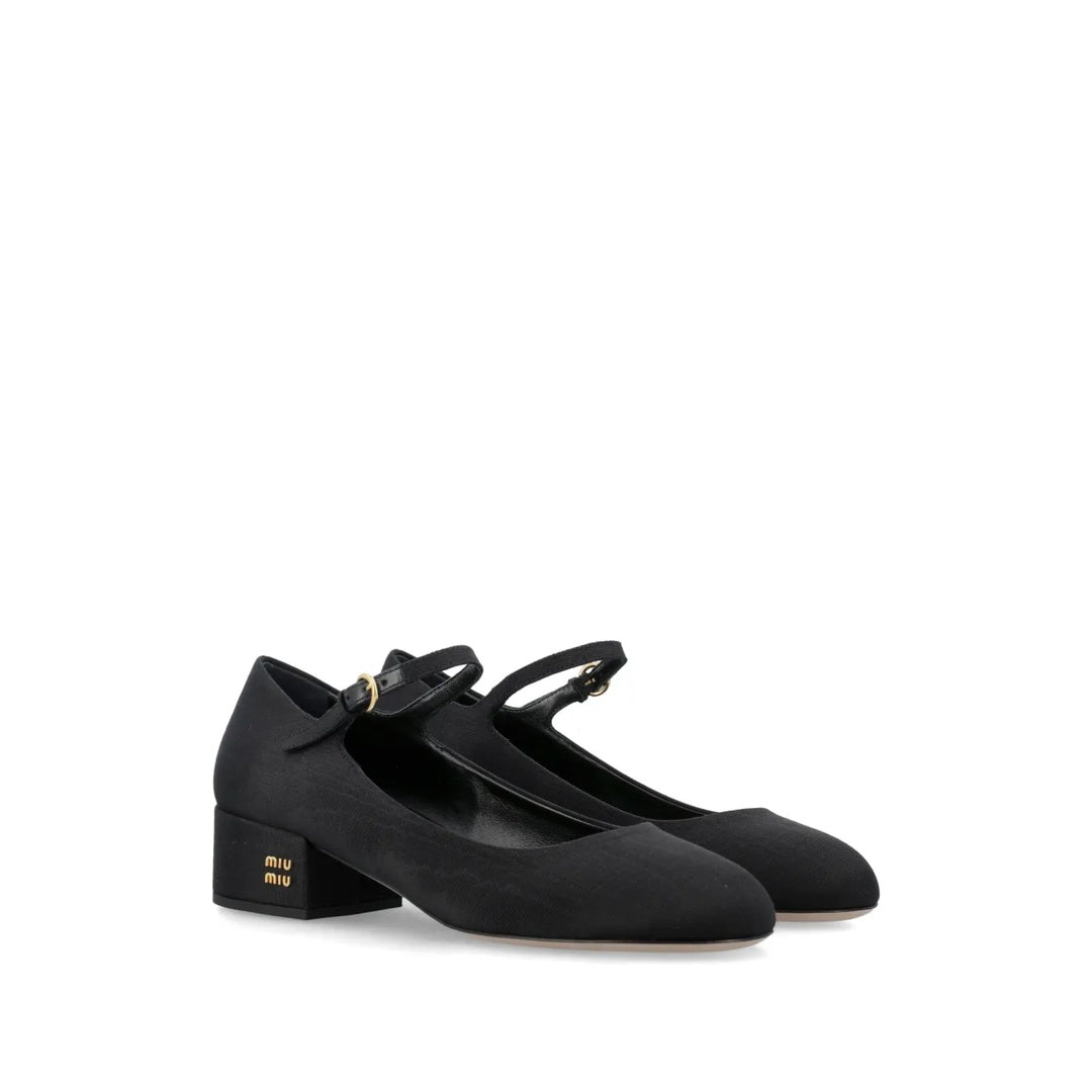MIU MIU SPAZZOLATO ROIS MARY JANE PUMP BLACK