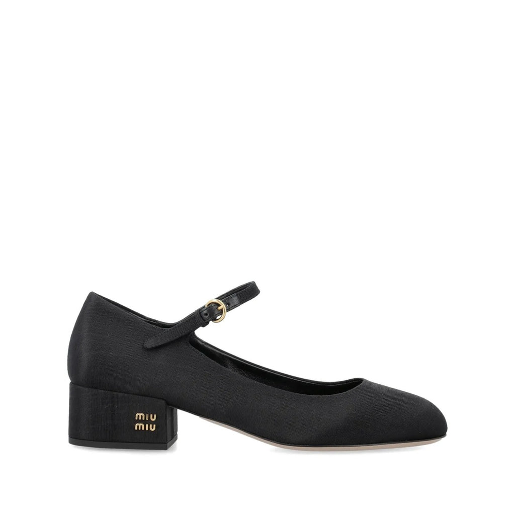MIU MIU SPAZZOLATO ROIS MARY JANE PUMP BLACK