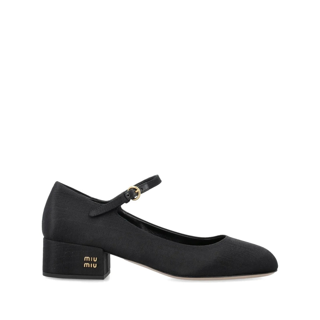 MIU MIU SPAZZOLATO ROIS MARY JANE PUMP BLACK