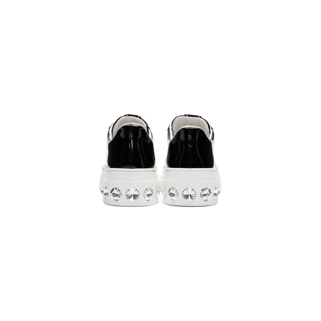MIU MIU PATENT CRYSTAL SNEAKER BLACK