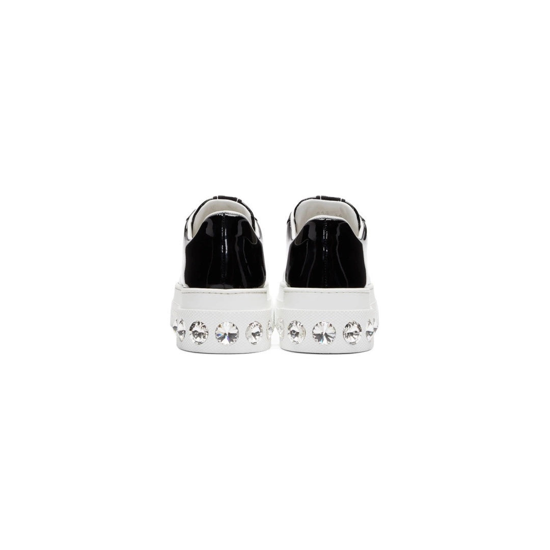 MIU MIU PATENT CRYSTAL SNEAKER BLACK