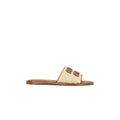 MIU MIU RAFFIA LOGO SLIDE SANDAL NATURALE BEIGE