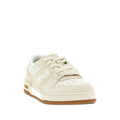 FENDI LAMBSKIN FF EMBOSSED RISE LOW TOP SNEAKER WHITE