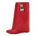 GIVENCHY CALFSKIN SHARK LOCK ANKLE BOOT LIGHT GREY