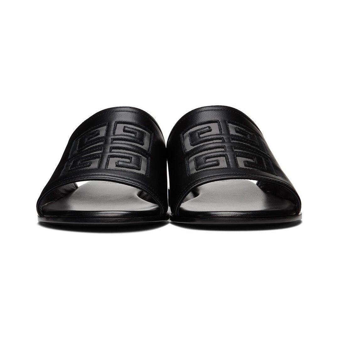 GIVENCHY LOGO 4G FLAT SANDAL BLACK