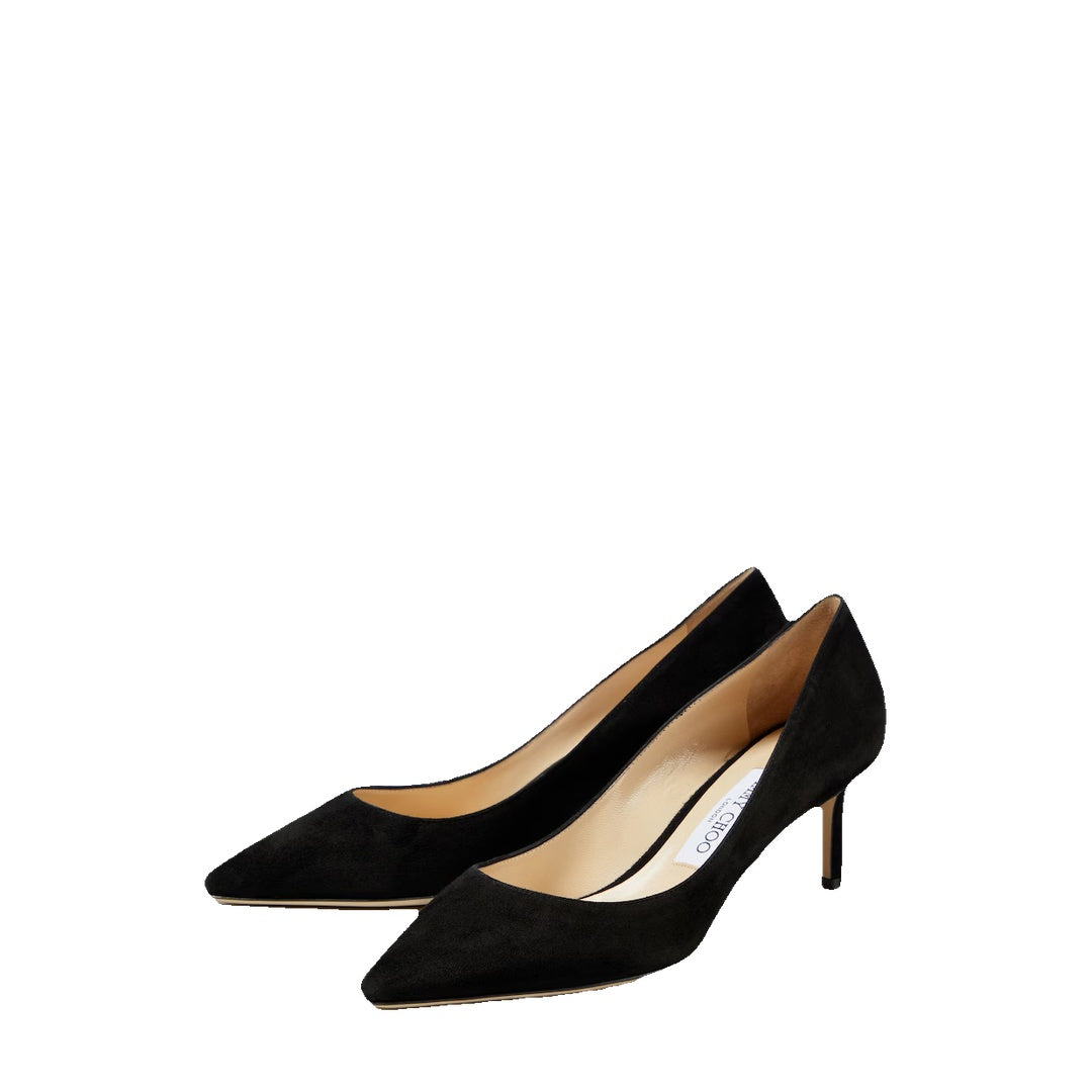 JIMMY CHOO ROMY BLACK SUEDE PUMPS BLACK