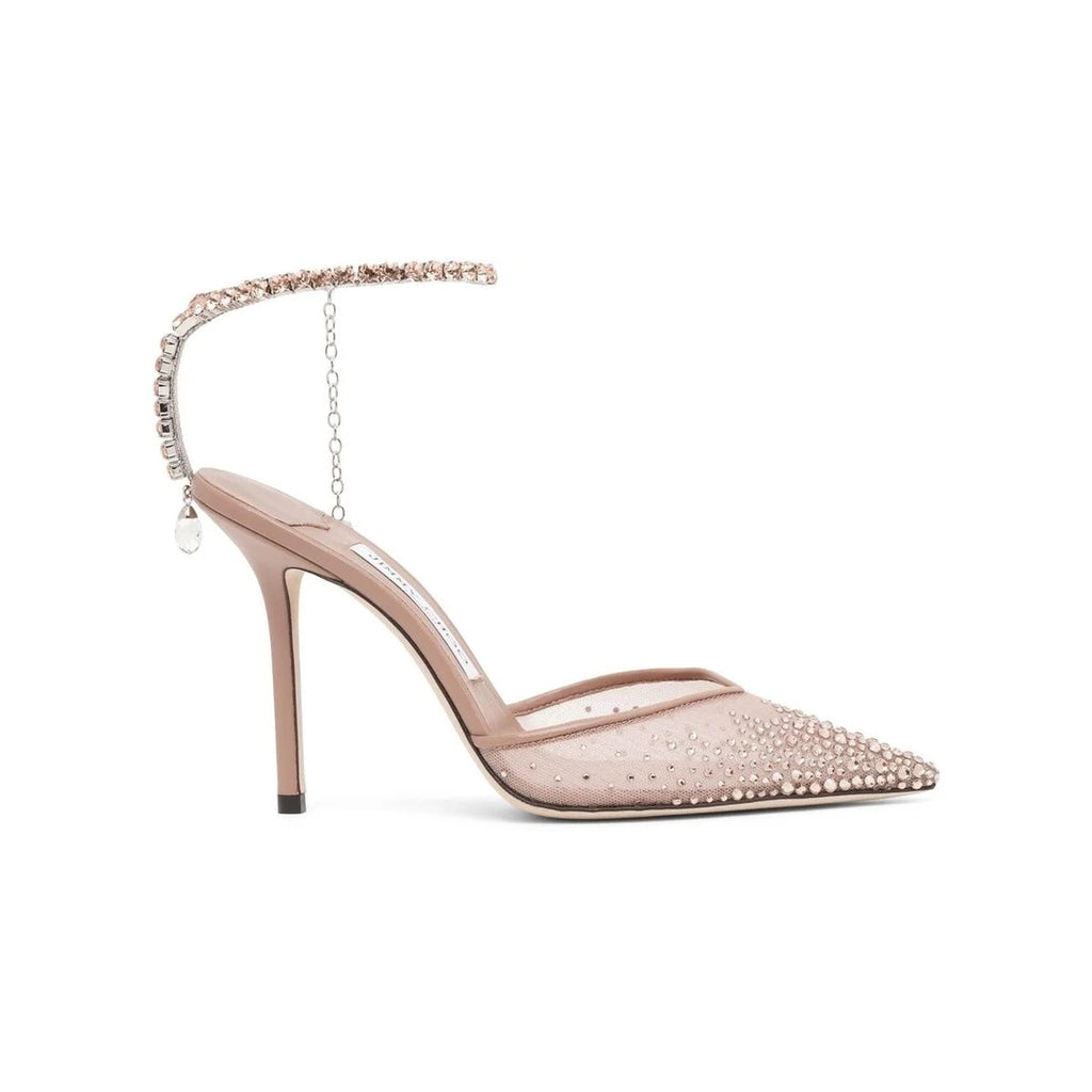 JIMMY CHOO SAEDA PINK GLITTER PUMPS PINK