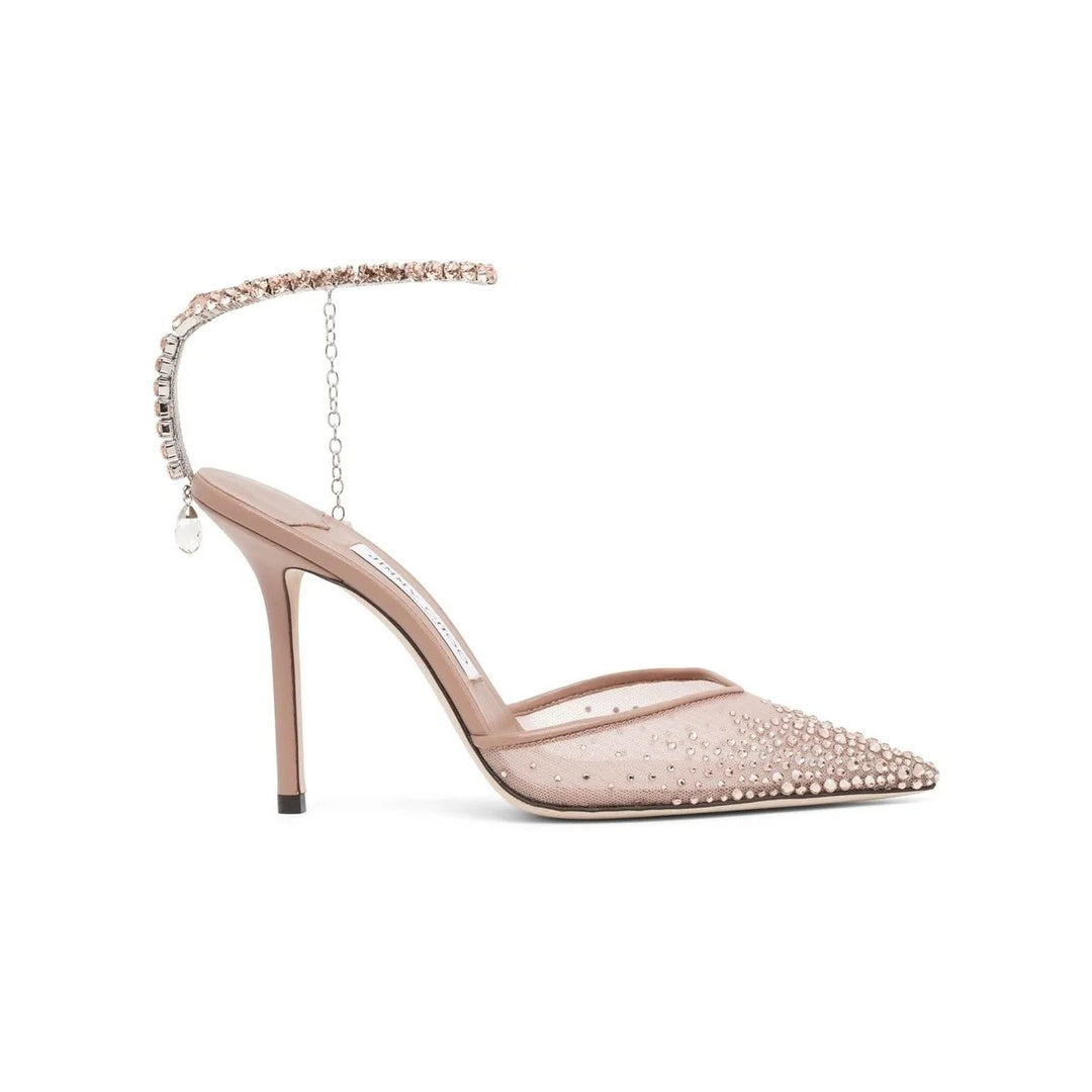 JIMMY CHOO SAEDA PINK GLITTER PUMPS PINK