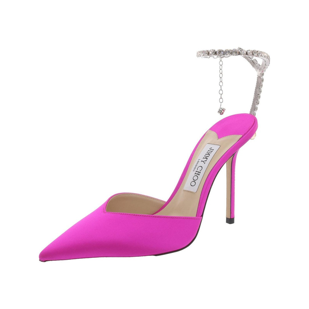 JIMMY CHOO SAEDA PINK GLITTER PUMPS PINK