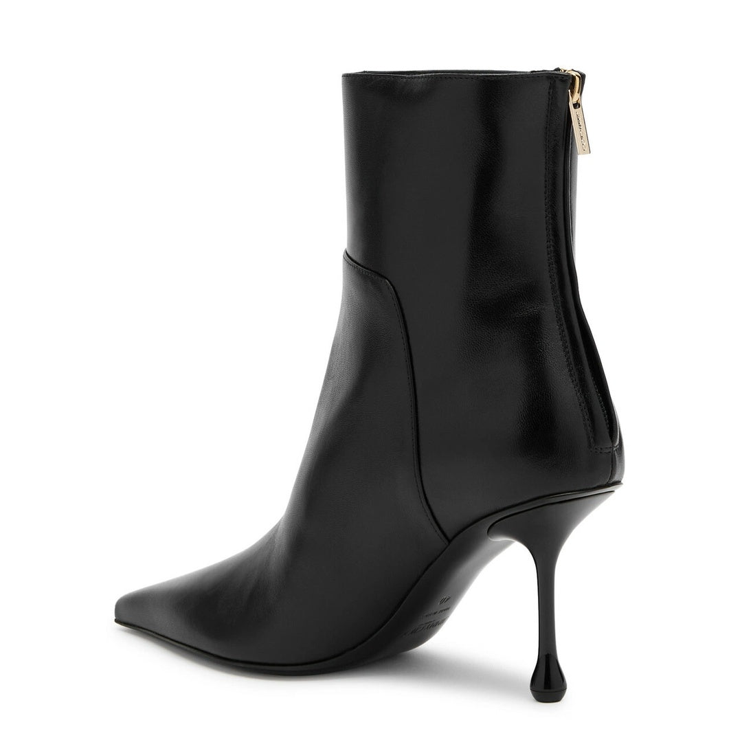 JIMMY CHOO CYCAS LEATHER BOOTS BLACK