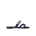 MANOLO BLAHNIK VIERASAN PLEATED CROSSOVER-STRAP SANDALS BLUE