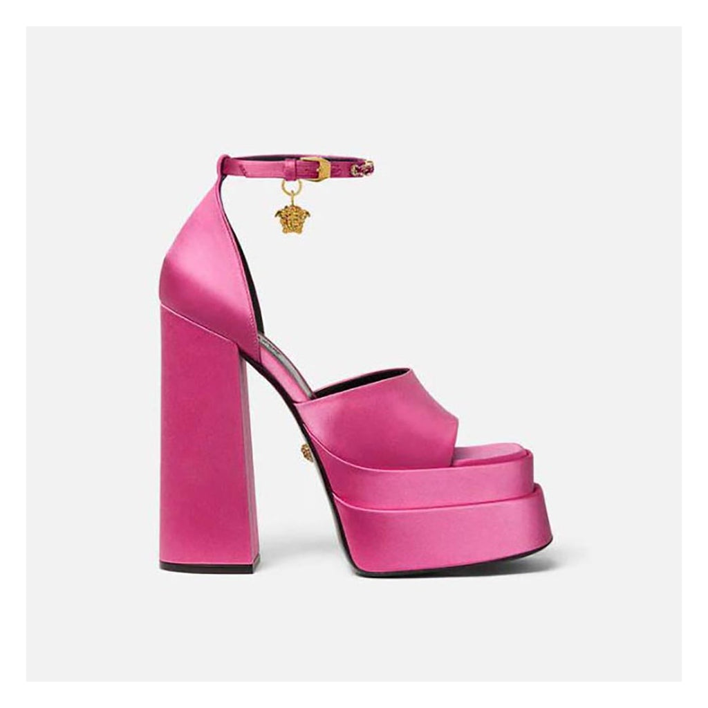 VERSACE MEDUSA AEVITAS PLATFORM SANDALS PINK