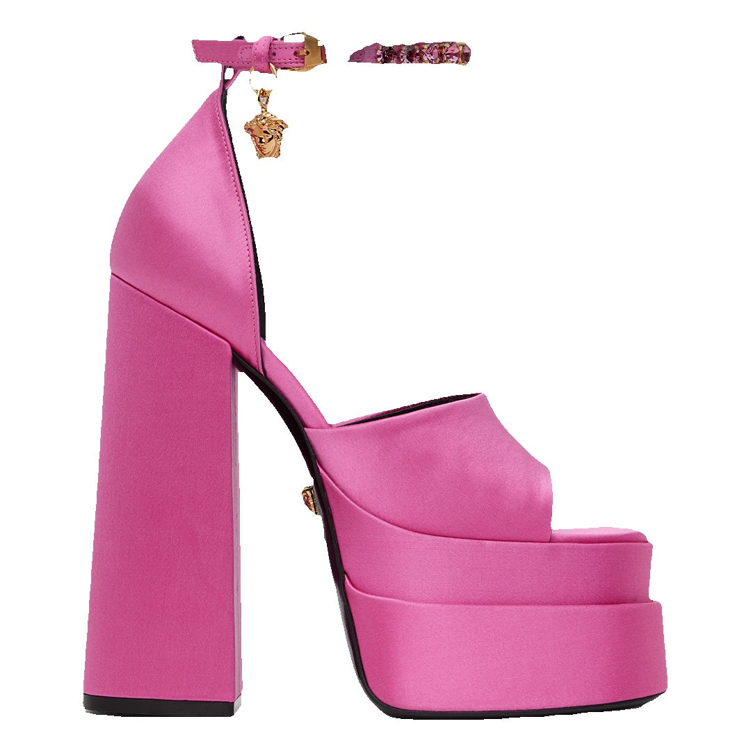 VERSACE MEDUSA AEVITAS PLATFORM SANDALS PINK
