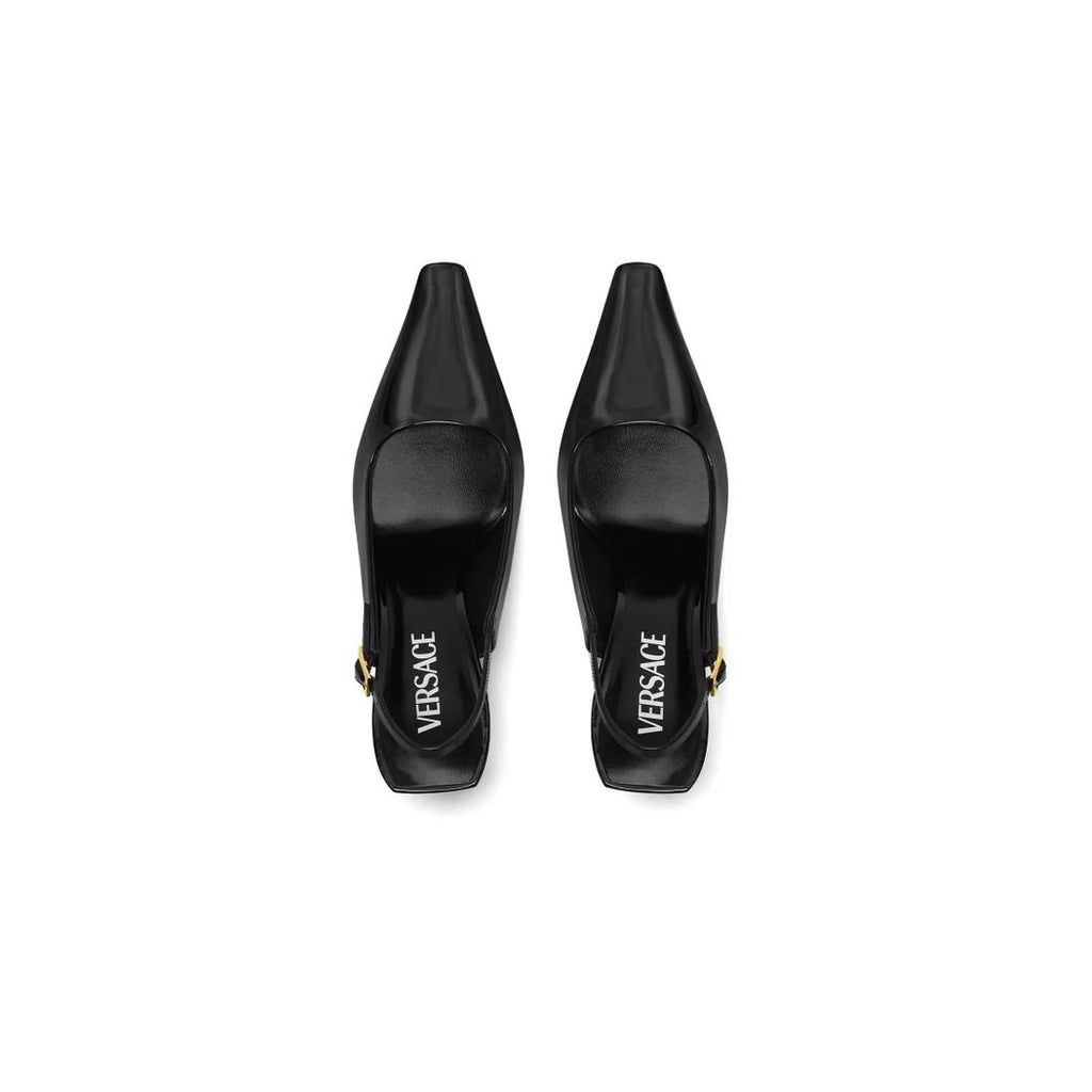 VERSACE 85MM V2025 SLINGBACK PUMPS BLACK