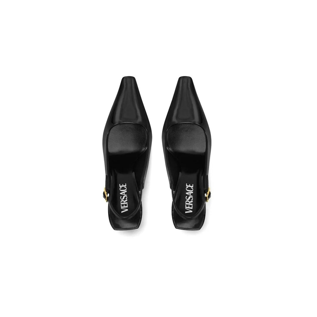 VERSACE 85MM V2025 SLINGBACK PUMPS BLACK