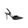 VERSACE 55MM SAFETY PIN SLINGBACK PUMPS BLACK
