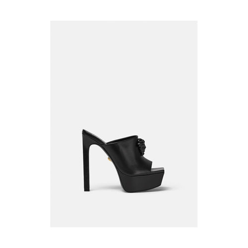 VERSACE PLATFORM MEDUSA MULES BLACK