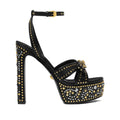 VERSACE 120MM LA MEDUSA ESPADRILLE PLATFORM SANDALS BLACK