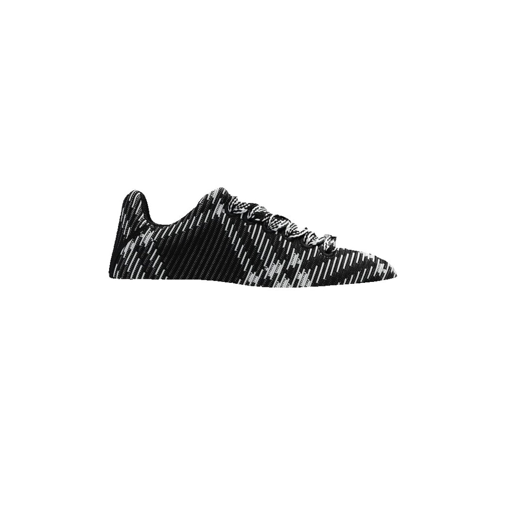BURBERRY CHECK KNIT BOX LOW-TOP SNEAKERS BLACK