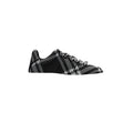 BURBERRY CHECK KNIT BOX LOW-TOP SNEAKERS BLACK