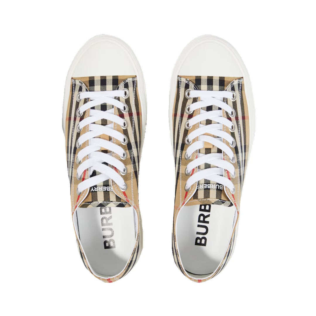 BURBERRY VINTAGE CHECK CANVAS SNEAKERS BEIGE
