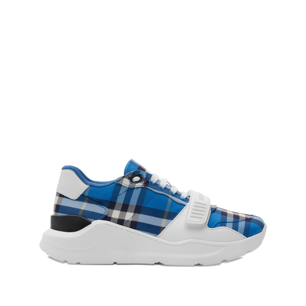 BURBERRY NEW REGIS VINTAGE CHECK CANVAS TRAINERS WHITE