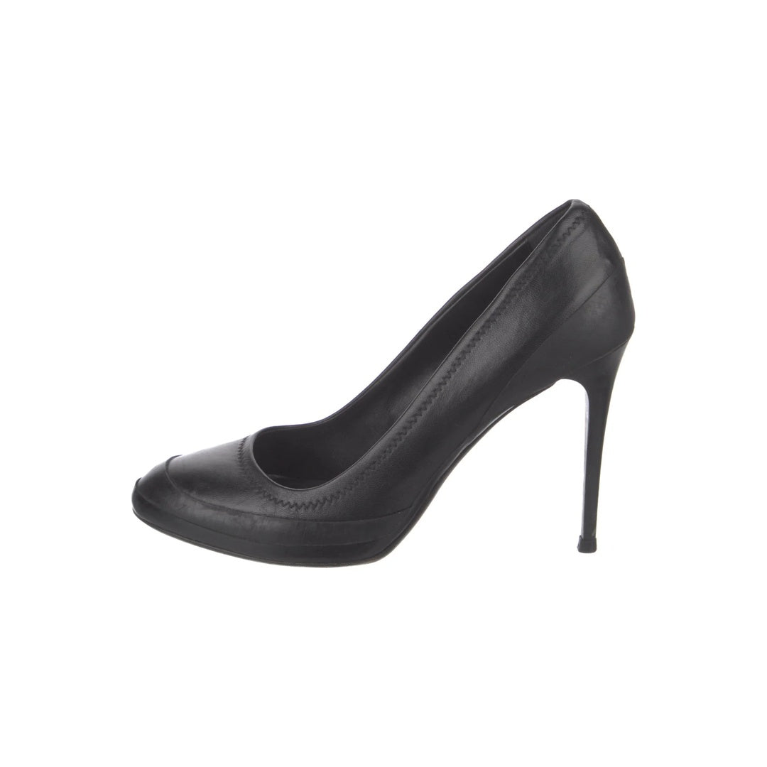 BURBERRY LEATHER COTSWOLDS HIGH PUMPS BLACK