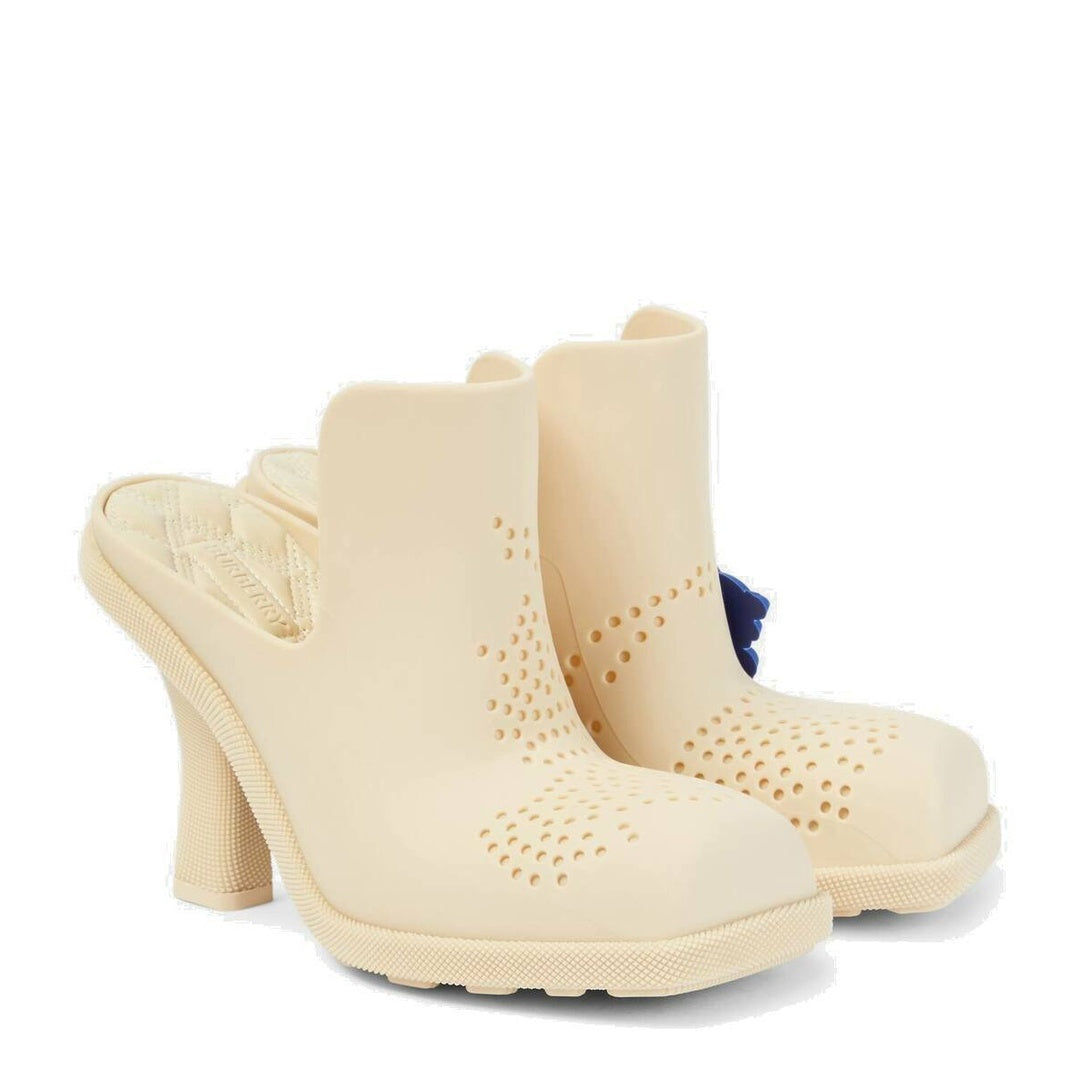 BURBERRY SQUARE-TOE HIGHLAND MULES METALLIC