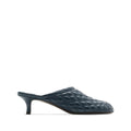 BURBERRY EKD LEATHER BABY MULES BLUE
