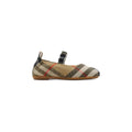 BURBERRY CHECK JACQUARD BALLET FLATS NATURAL