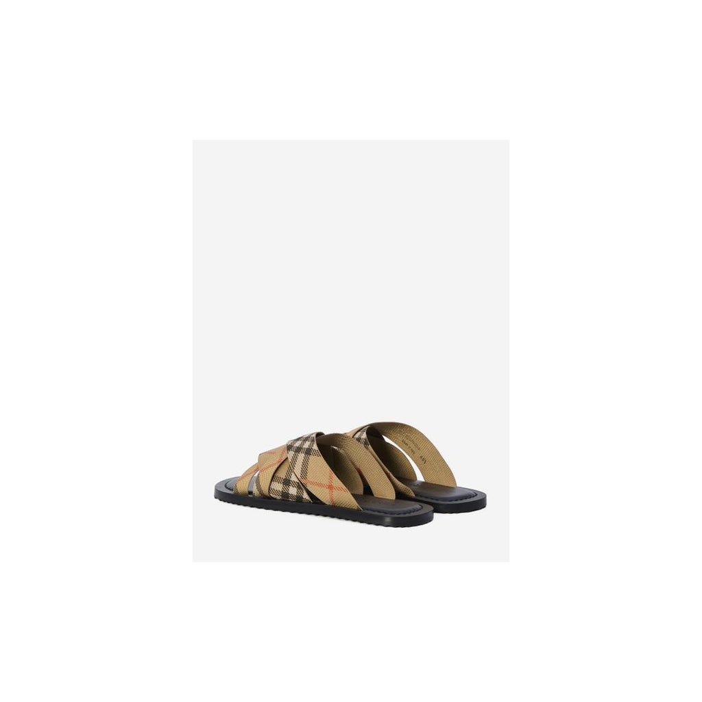 Burberry Pavilion Check Pattern Sandals Tan