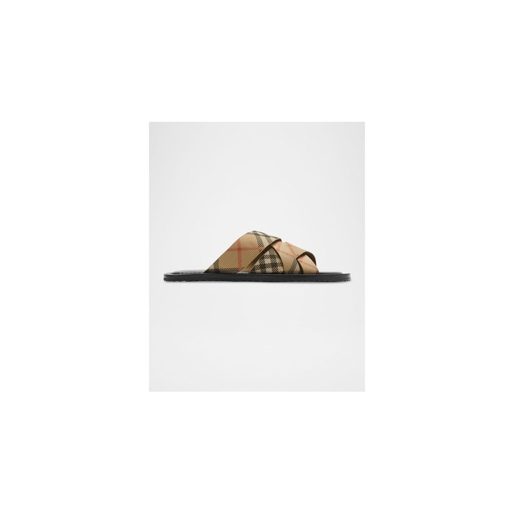 Burberry Pavilion Check Pattern Sandals Tan
