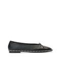 ALEXANDER WANG CRYSTAL CHAIN TRIM BALLET FLATS BLACK