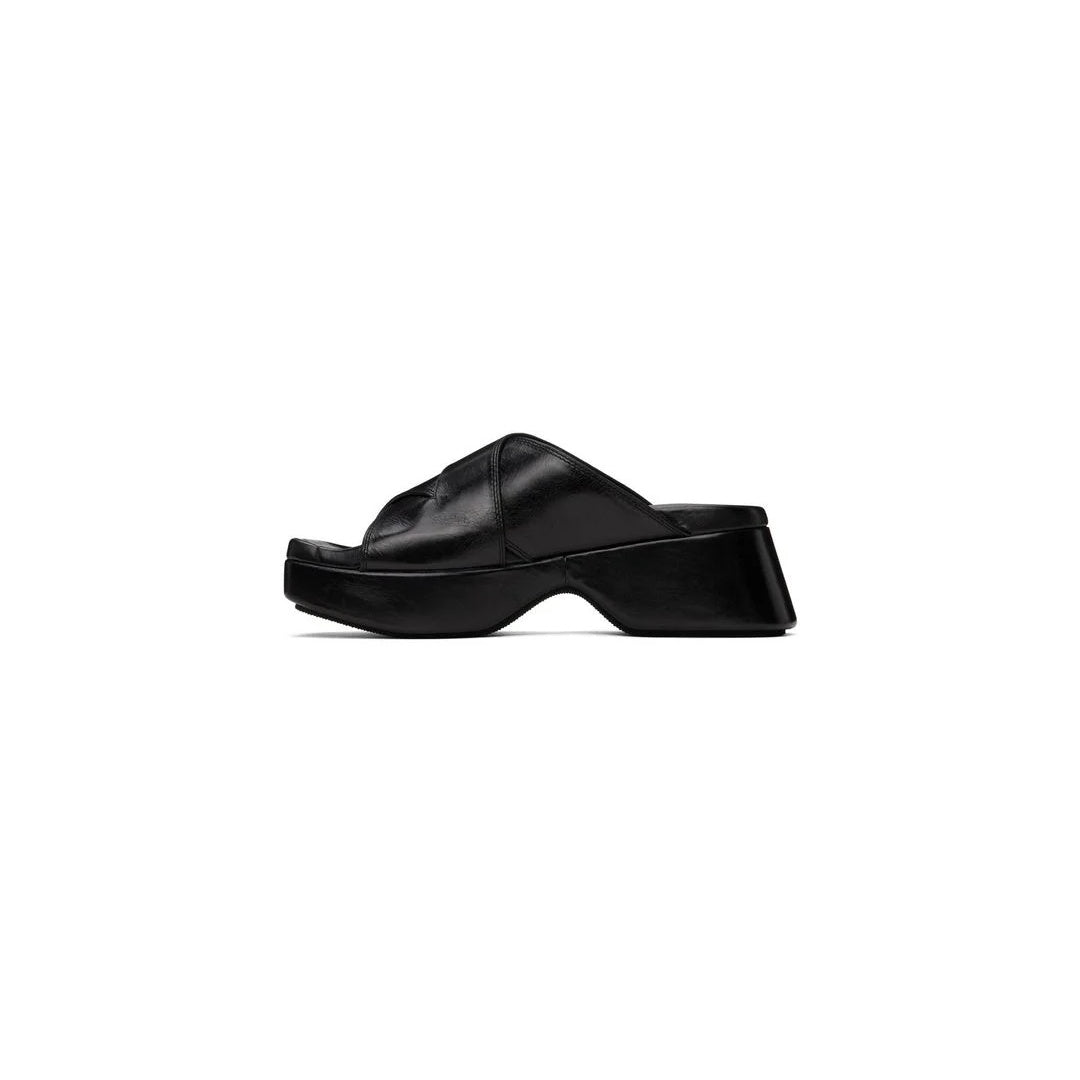 ALEXANDER WANG FLOAT CRISS CROSS WEDGE SANDAL BLACK