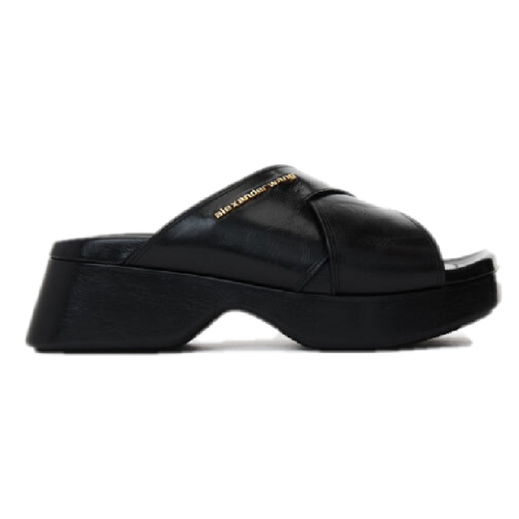 ALEXANDER WANG FLOAT CRISS CROSS WEDGE SANDAL BLACK