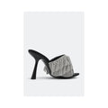 ALEXANDER WANG NALA RUFFLE CRYSTAL MULE SANDAL BLACK