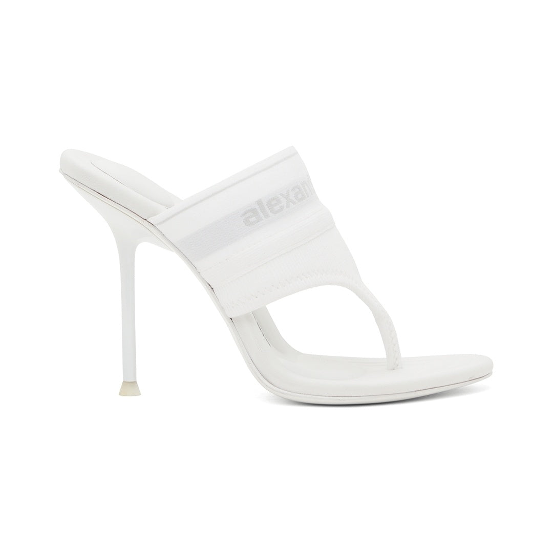 ALEXANDER WANG BIANCA SLIP-ON HEELED SANDAL WHITE