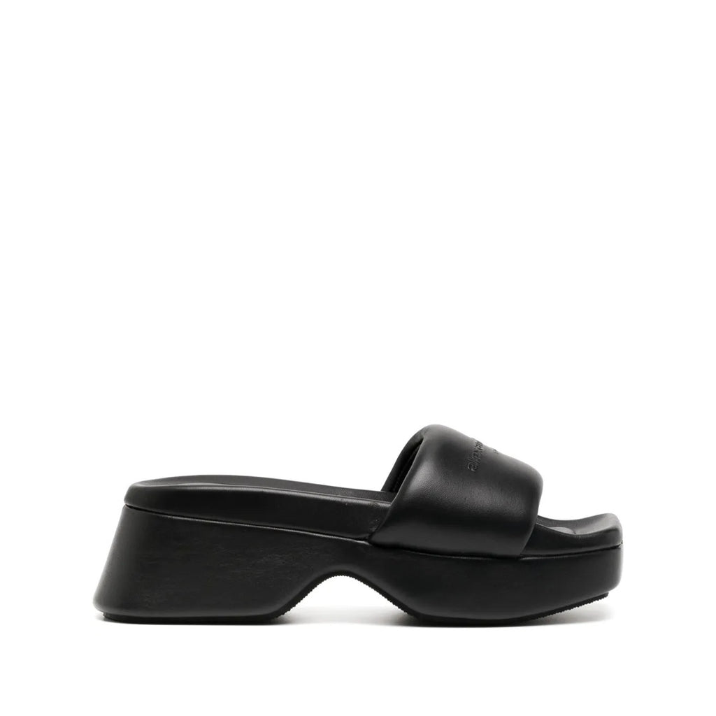 ALEXANDER WANG LOGO MOTIF PLATFORM SANDAL BLACK