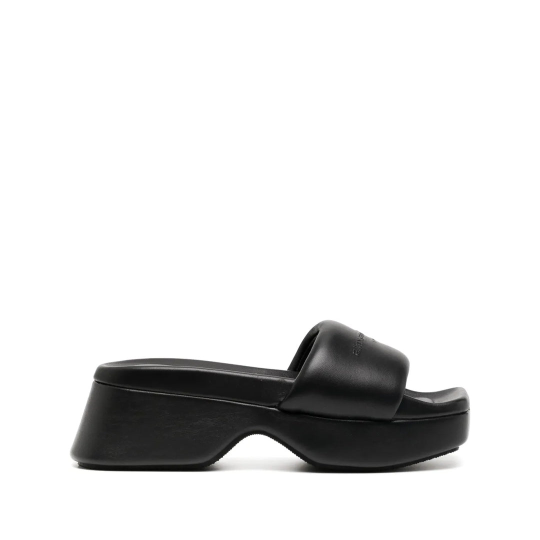 ALEXANDER WANG LOGO MOTIF PLATFORM SANDAL BLACK