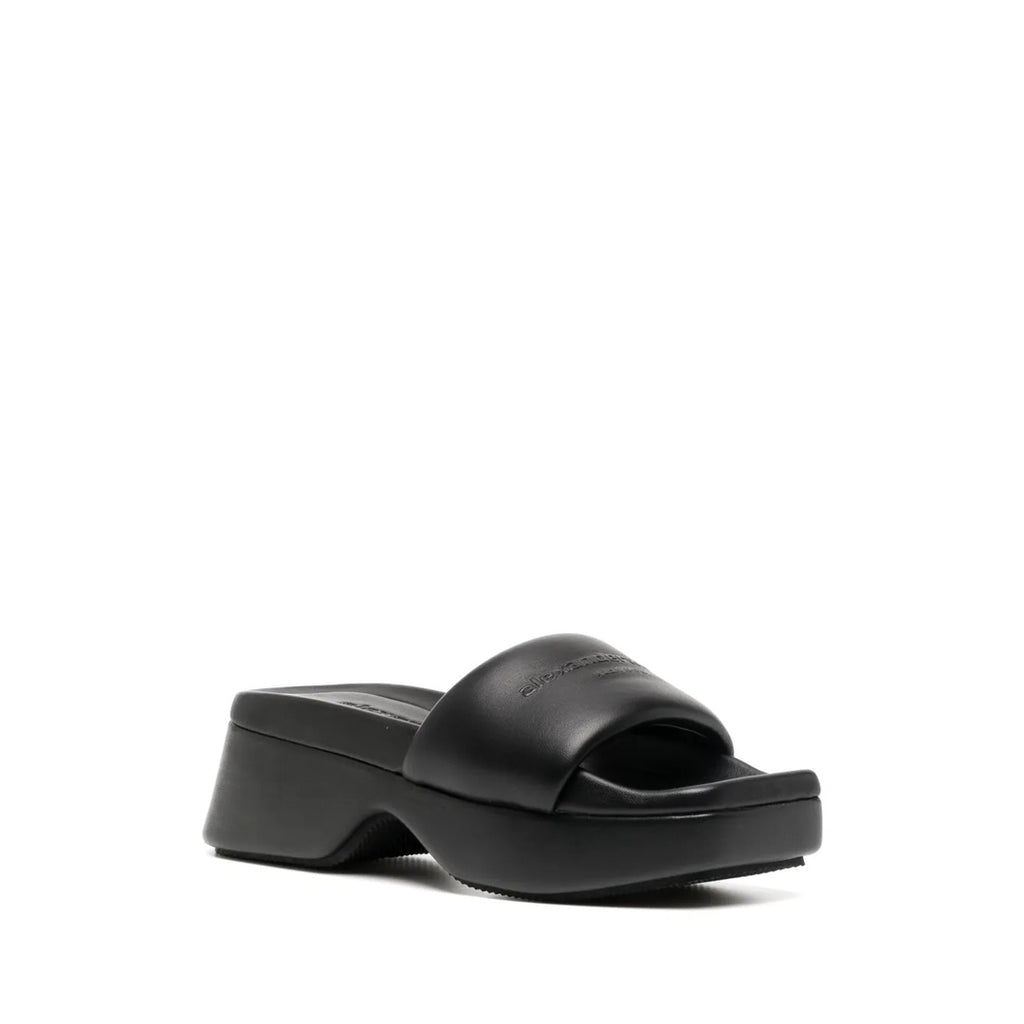 ALEXANDER WANG LOGO MOTIF PLATFORM SANDAL BLACK