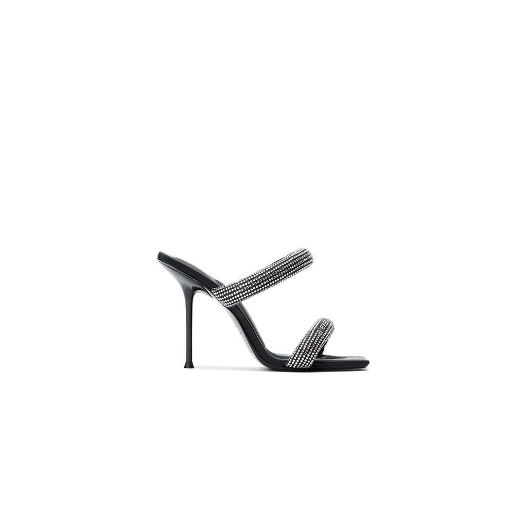 ALEXANDER WANG STILETTO SANDAL WITH CRYSTAL EMBELLISHMENTS BLACK