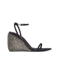 ALEXANDER WANG DAHLIA CRYSTAL WEDGE SANDAL BLACK