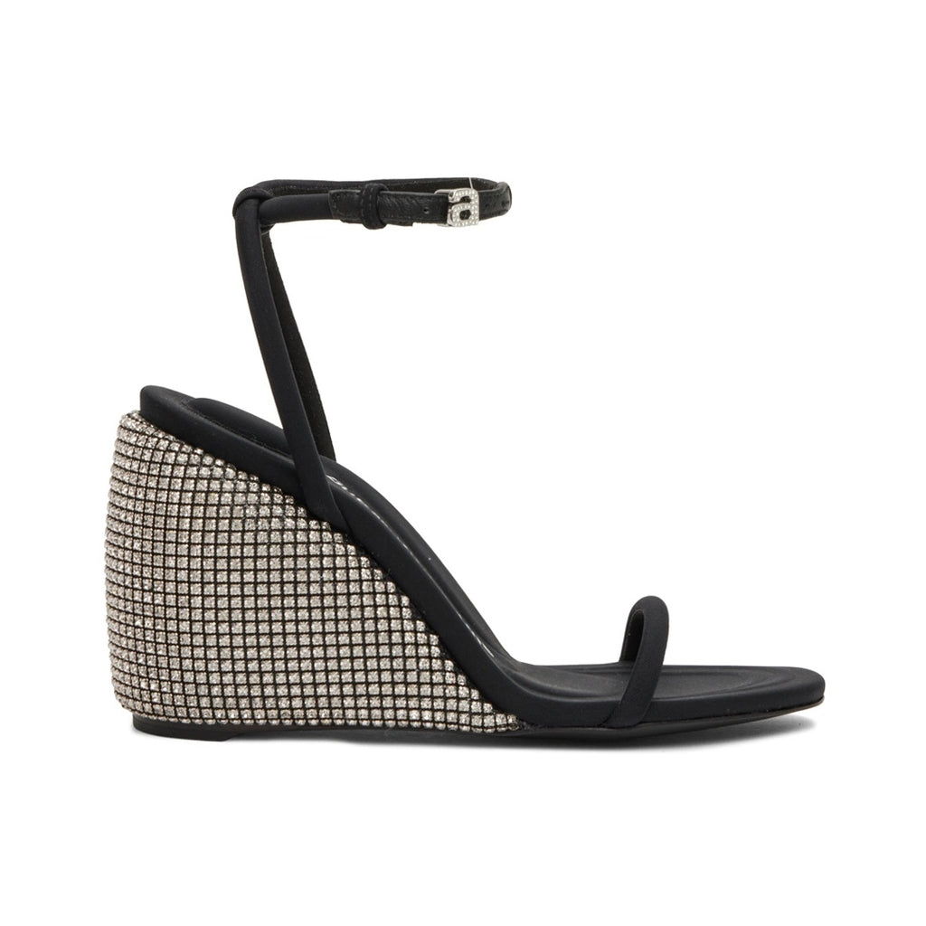 ALEXANDER WANG DAHLIA CRYSTAL WEDGE SANDAL GRAY