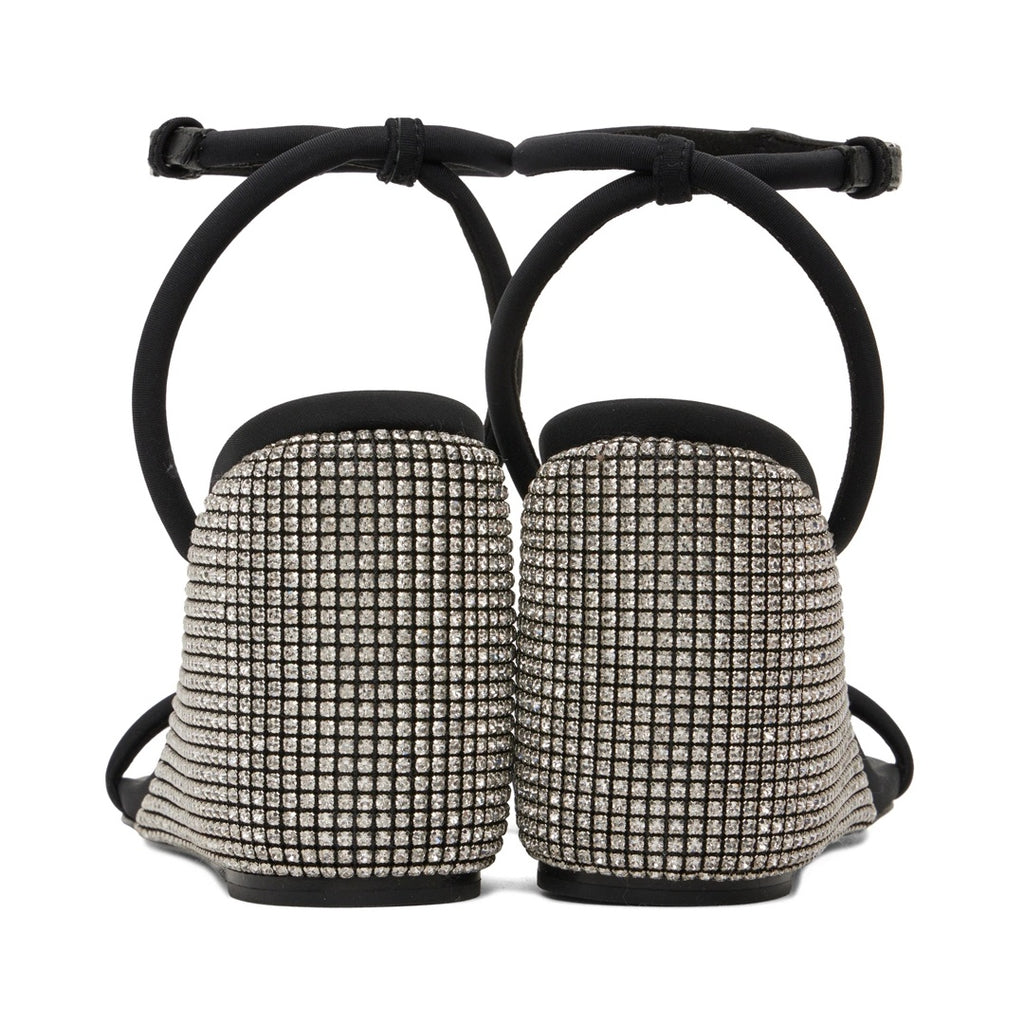 ALEXANDER WANG DAHLIA CRYSTAL WEDGE SANDAL GRAY