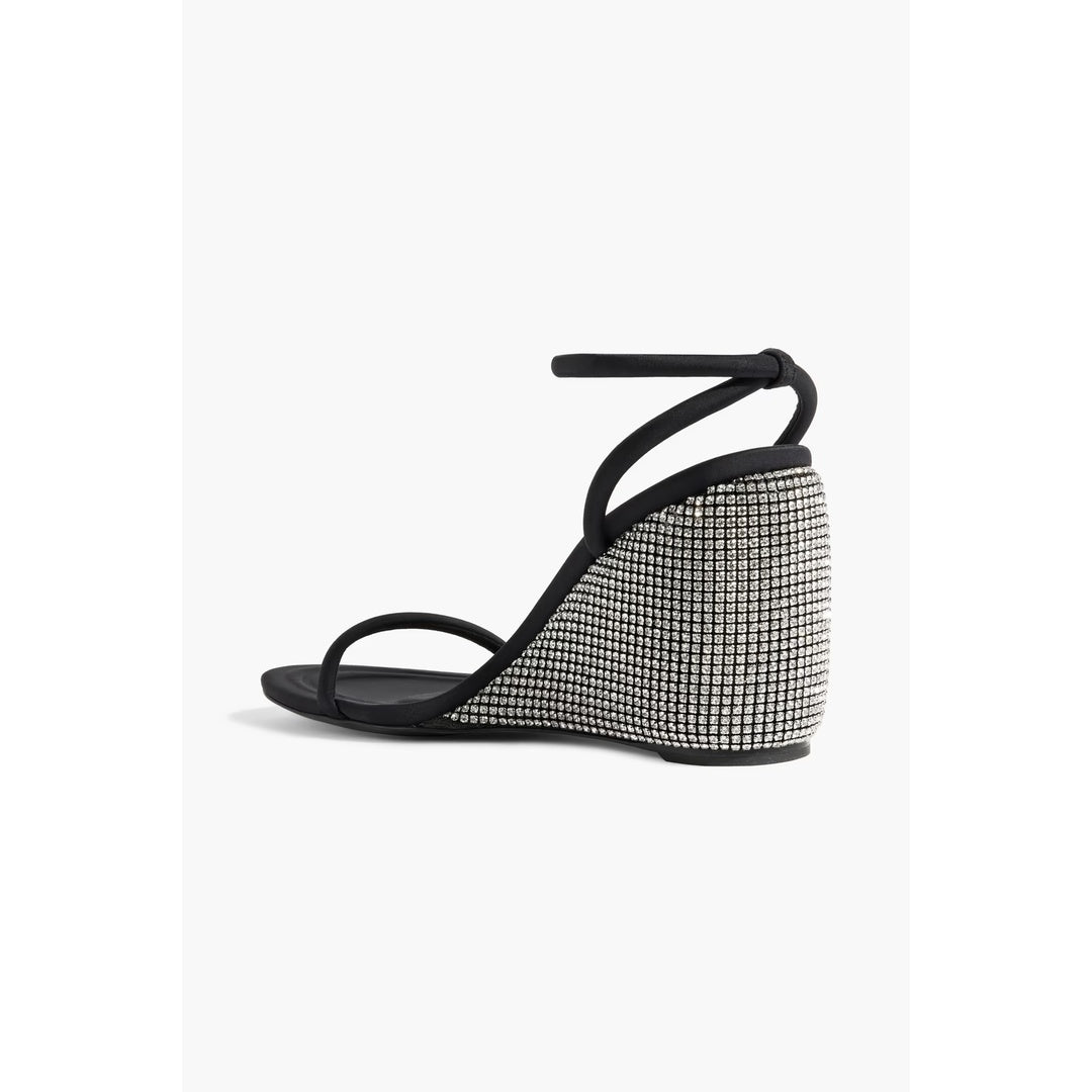 ALEXANDER WANG DAHLIA CRYSTAL WEDGE SANDAL GRAY