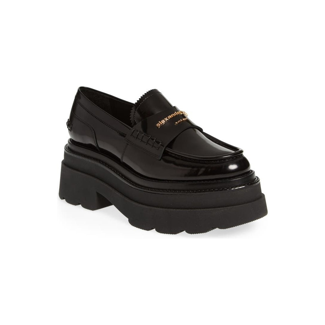 ALEXANDER WANG CARTER MID-HEEL LUG LOAFER BLACK